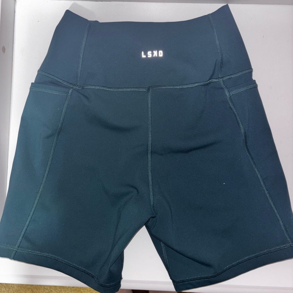 LSKD Medium Green Biker Shorts